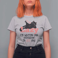 I Am Not Lazy I Am Waiting For Inspiration To Hit You T Shirt For Women Black Lazy Cat - Wonder Print Shop