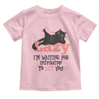 I Am Not Lazy I Am Waiting For Inspiration To Hit You Toddler T Shirt Black Lazy Cat - Wonder Print Shop