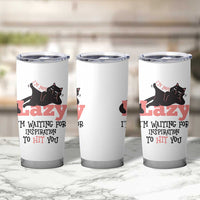 I Am Not Lazy I Am Waiting For Inspiration To Hit You Tumbler Cup Black Lazy Cat