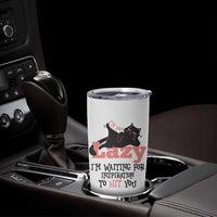 I Am Not Lazy I Am Waiting For Inspiration To Hit You Tumbler Cup Black Lazy Cat