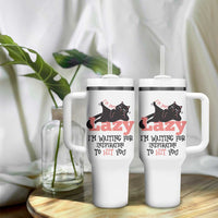 I Am Not Lazy I Am Waiting For Inspiration To Hit You Tumbler With Handle Black Lazy Cat