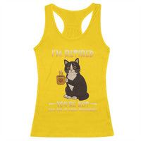 Funny I Am Retired You Are Not Have Fun At Work Tomorrow Racerback Tank Top Black Cat - Wonder Print Shop