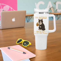 Funny I Am Retired You Are Not Have Fun At Work Tomorrow Tumbler With Handle Black Cat
