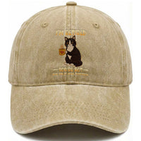 Funny I Am Retired You Are Not Have Fun At Work Tomorrow Washed Cotton Baseball Cap Black Cat