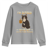 Funny I Am Retired You Are Not Have Fun At Work Tomorrow Youth Sweatshirt Black Cat - Wonder Print Shop