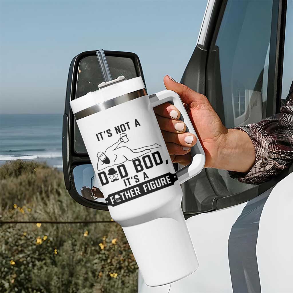Funny Dad Tumbler With Handle It Is Not A Dad Bod It Is A Father Figure