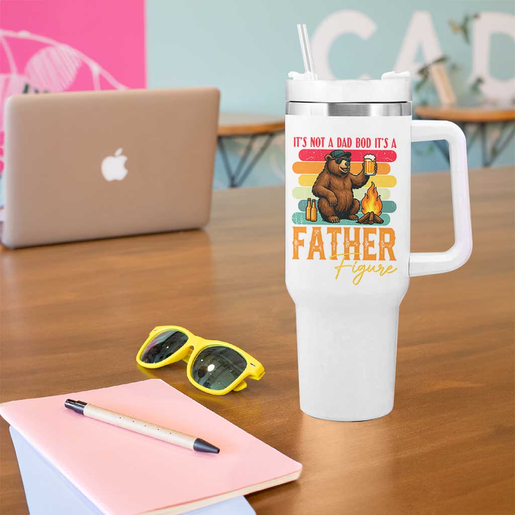 Funny Bear Dad Tumbler With Handle It Is Not A Dad Bod It Is A Father Figure