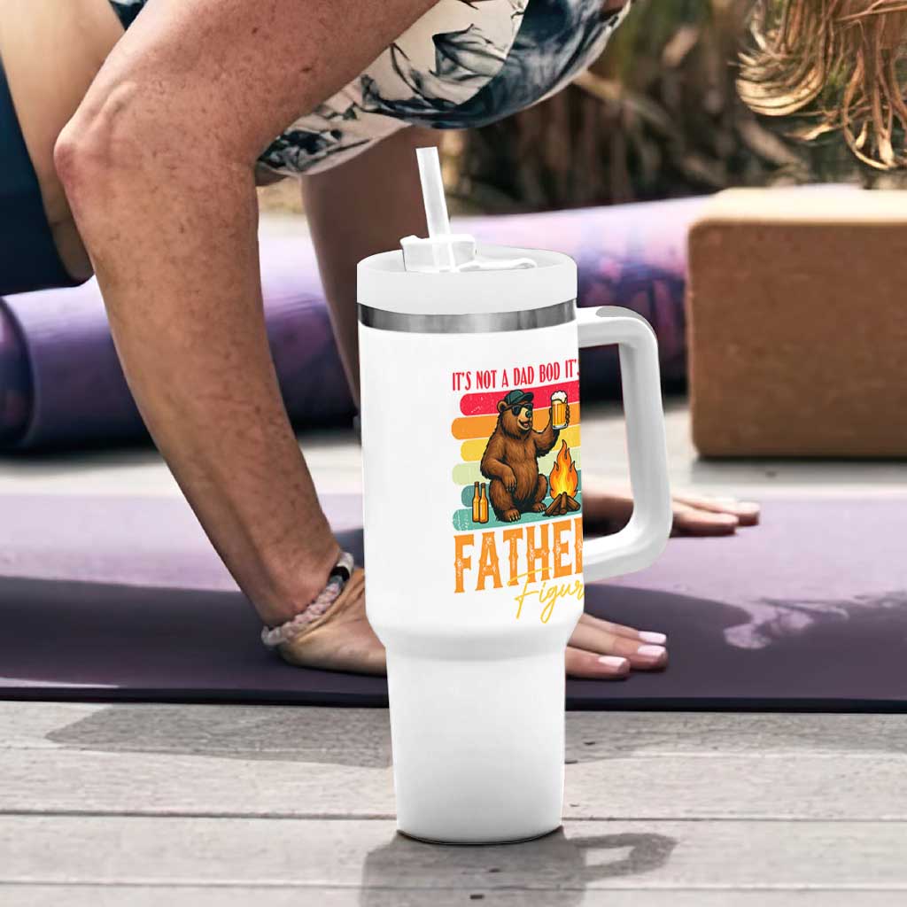 Funny Bear Dad Tumbler With Handle It Is Not A Dad Bod It Is A Father Figure