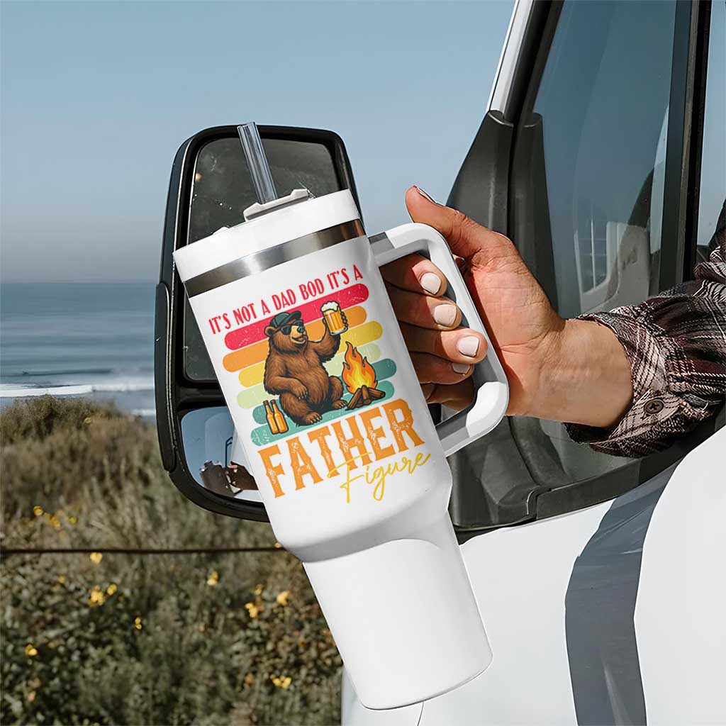 Funny Bear Dad Tumbler With Handle It Is Not A Dad Bod It Is A Father Figure