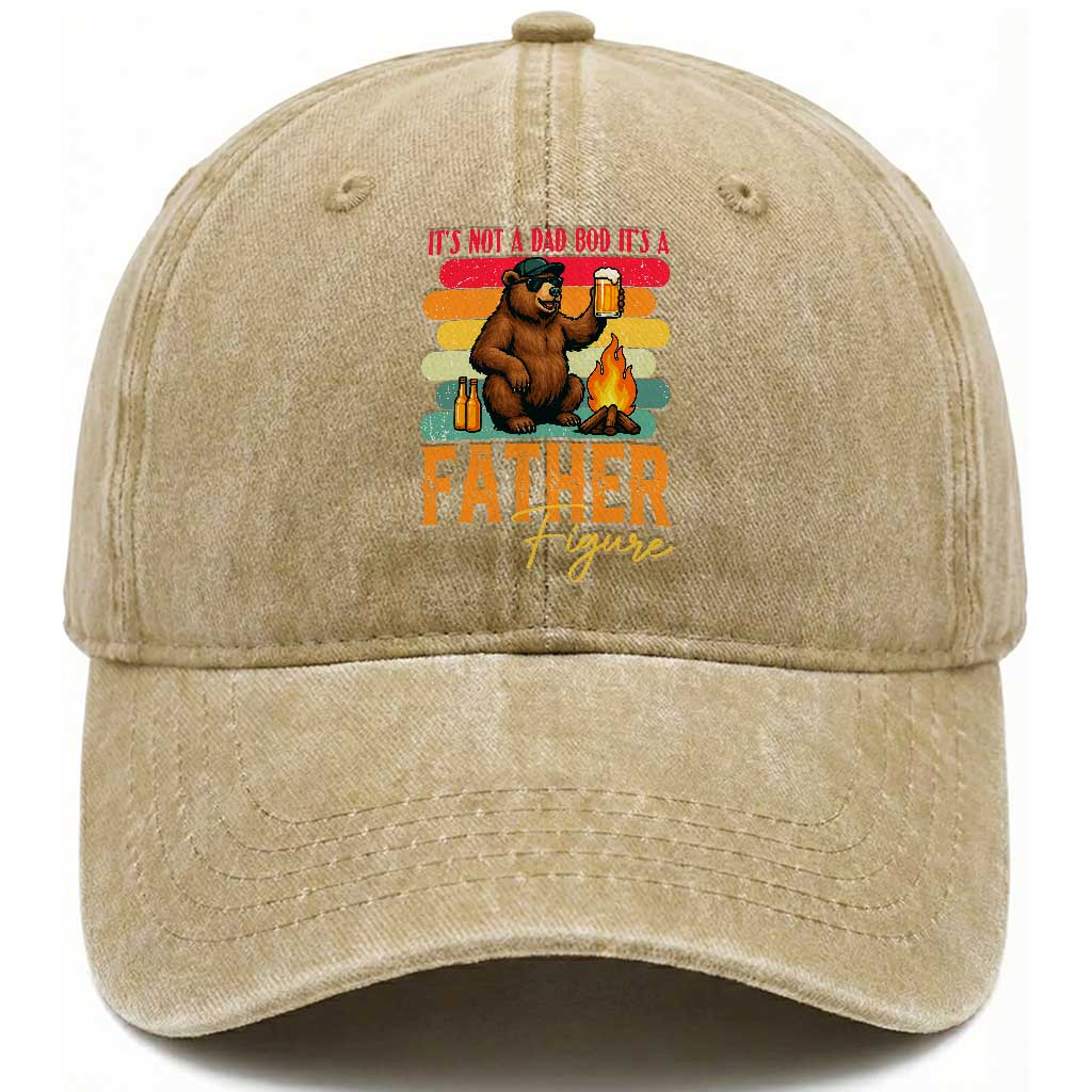 Funny Bear Dad Washed Cotton Baseball Cap It Is Not A Dad Bod It Is A Father Figure