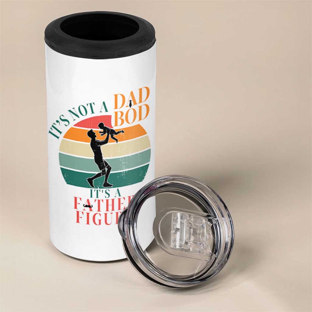 It Is Not A Dad Bod It Is A Father Figure 4 in 1 Can Cooler Tumbler Funny Dad Saying