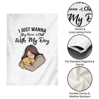 Funny Dog Lover Garden Flag I Just Wanna Stay Home With My Dog - Wonder Print Shop
