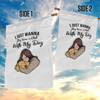 Funny Dog Lover Garden Flag I Just Wanna Stay Home With My Dog - Wonder Print Shop