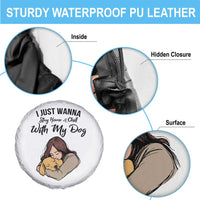 Funny Dog Lover Spare Tire Cover I Just Wanna Stay Home With My Dog - Wonder Print Shop