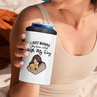 Funny Dog Lover 4 in 1 Can Cooler Tumbler I Just Wanna Stay Home With My Dog