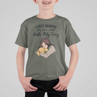 Funny Dog Lover T Shirt For Kid I Just Wanna Stay Home With My Dog - Wonder Print Shop