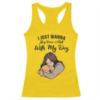 Funny Dog Lover Racerback Tank Top I Just Wanna Stay Home With My Dog - Wonder Print Shop