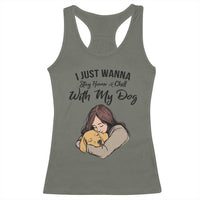 Funny Dog Lover Racerback Tank Top I Just Wanna Stay Home With My Dog - Wonder Print Shop