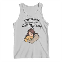 Funny Dog Lover Tank Top I Just Wanna Stay Home With My Dog - Wonder Print Shop