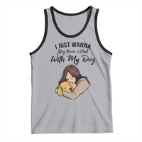 Funny Dog Lover Tank Top I Just Wanna Stay Home With My Dog - Wonder Print Shop