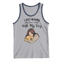 Funny Dog Lover Tank Top I Just Wanna Stay Home With My Dog - Wonder Print Shop