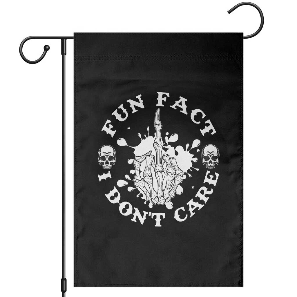 Dark Humor Skeleton Fun Fact I Do Not Care Vibe Garden Flag - Wonder Print Shop