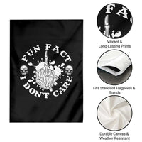 Dark Humor Skeleton Fun Fact I Do Not Care Vibe Garden Flag - Wonder Print Shop