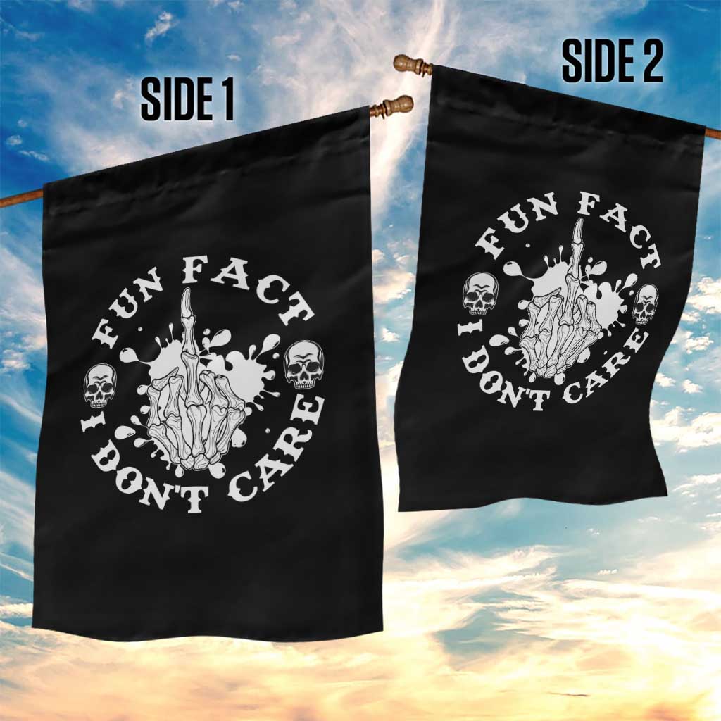 Dark Humor Skeleton Fun Fact I Do Not Care Vibe Garden Flag - Wonder Print Shop