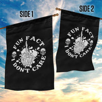 Dark Humor Skeleton Fun Fact I Do Not Care Vibe Garden Flag - Wonder Print Shop