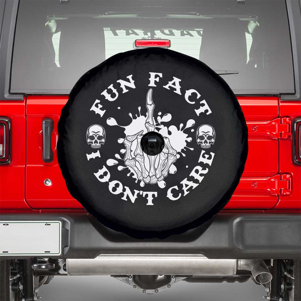 Dark Humor Skeleton Fun Fact I Do Not Care Vibe Spare Tire Cover - Wonder Print Shop