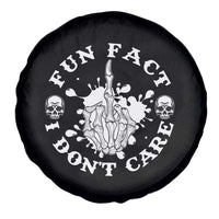 Dark Humor Skeleton Fun Fact I Do Not Care Vibe Spare Tire Cover - Wonder Print Shop