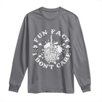 Dark Humor Skeleton Fun Fact I Do Not Care Vibe Long Sleeve Shirt - Wonder Print Shop