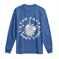 Dark Humor Skeleton Fun Fact I Do Not Care Vibe Long Sleeve Shirt - Wonder Print Shop