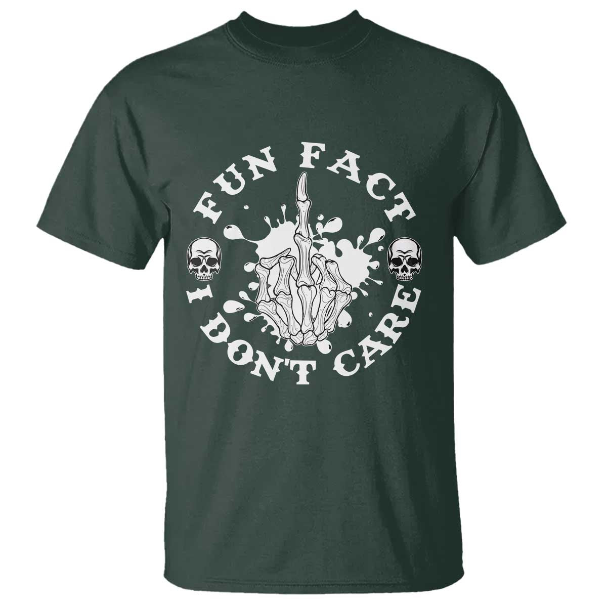 Dark Humor Skeleton Fun Fact I Do Not Care Vibe T Shirt - Wonder Print Shop