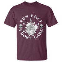 Dark Humor Skeleton Fun Fact I Do Not Care Vibe T Shirt - Wonder Print Shop