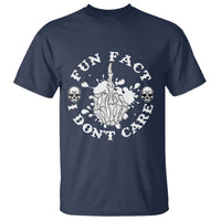 Dark Humor Skeleton Fun Fact I Do Not Care Vibe T Shirt - Wonder Print Shop