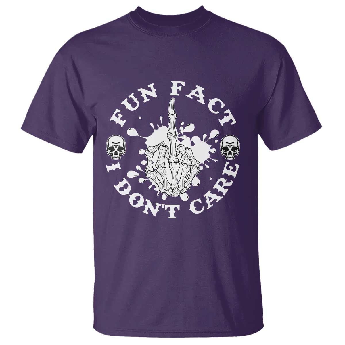 Dark Humor Skeleton Fun Fact I Do Not Care Vibe T Shirt - Wonder Print Shop