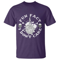 Dark Humor Skeleton Fun Fact I Do Not Care Vibe T Shirt - Wonder Print Shop