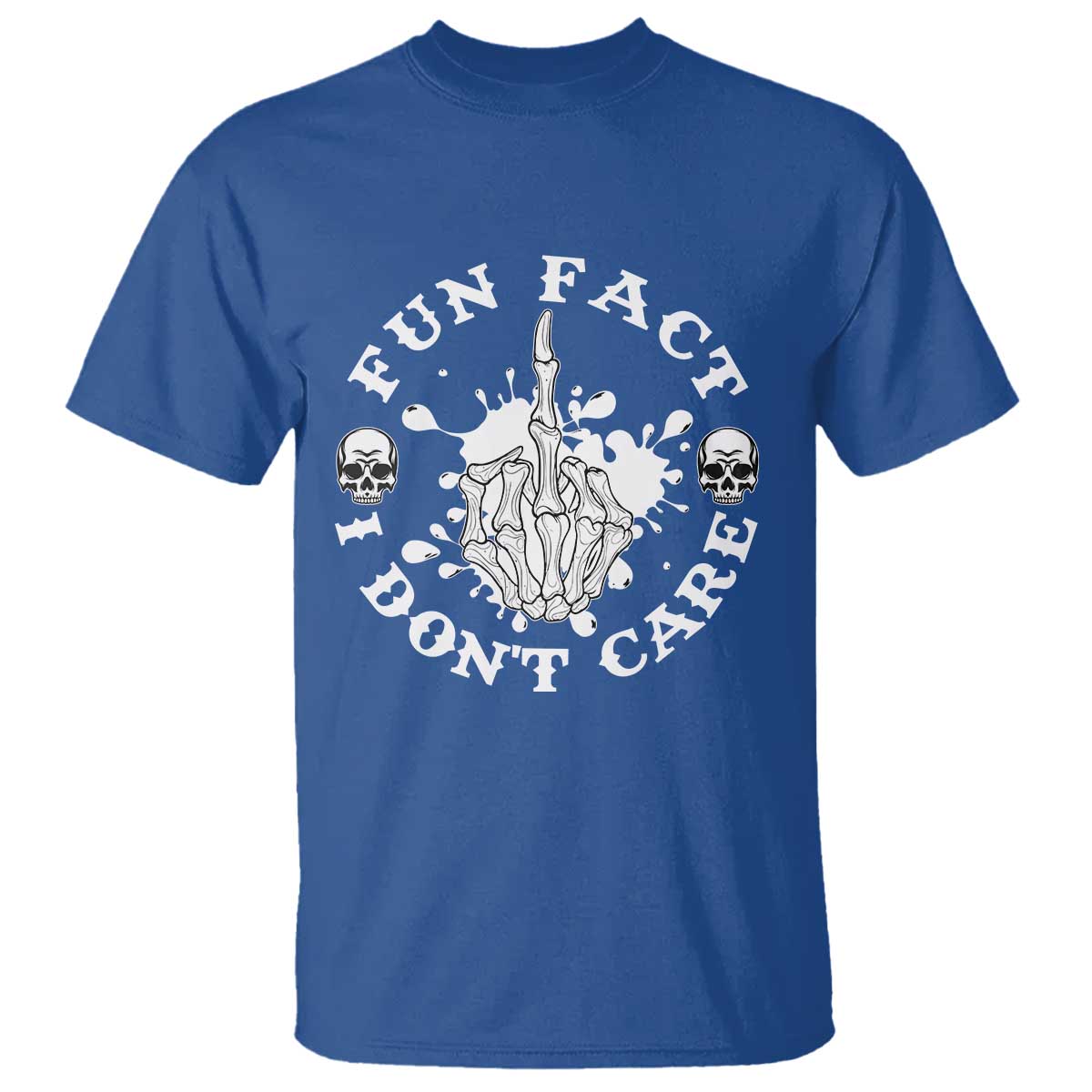 Dark Humor Skeleton Fun Fact I Do Not Care Vibe T Shirt - Wonder Print Shop
