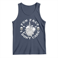 Dark Humor Skeleton Fun Fact I Do Not Care Vibe Tank Top - Wonder Print Shop