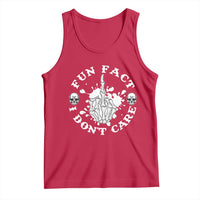 Dark Humor Skeleton Fun Fact I Do Not Care Vibe Tank Top - Wonder Print Shop