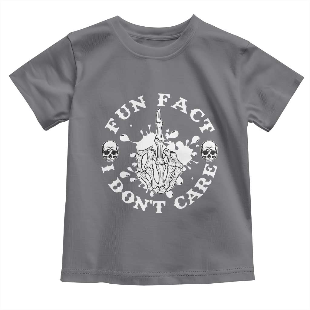 Dark Humor Skeleton Fun Fact I Do Not Care Vibe Toddler T Shirt - Wonder Print Shop