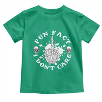 Dark Humor Skeleton Fun Fact I Do Not Care Vibe Toddler T Shirt - Wonder Print Shop