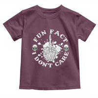 Dark Humor Skeleton Fun Fact I Do Not Care Vibe Toddler T Shirt - Wonder Print Shop