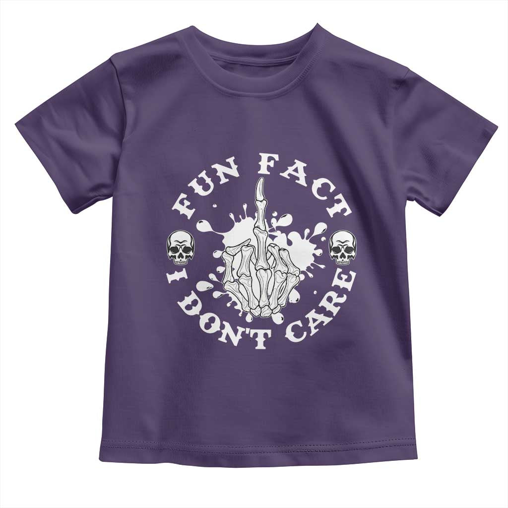 Dark Humor Skeleton Fun Fact I Do Not Care Vibe Toddler T Shirt - Wonder Print Shop