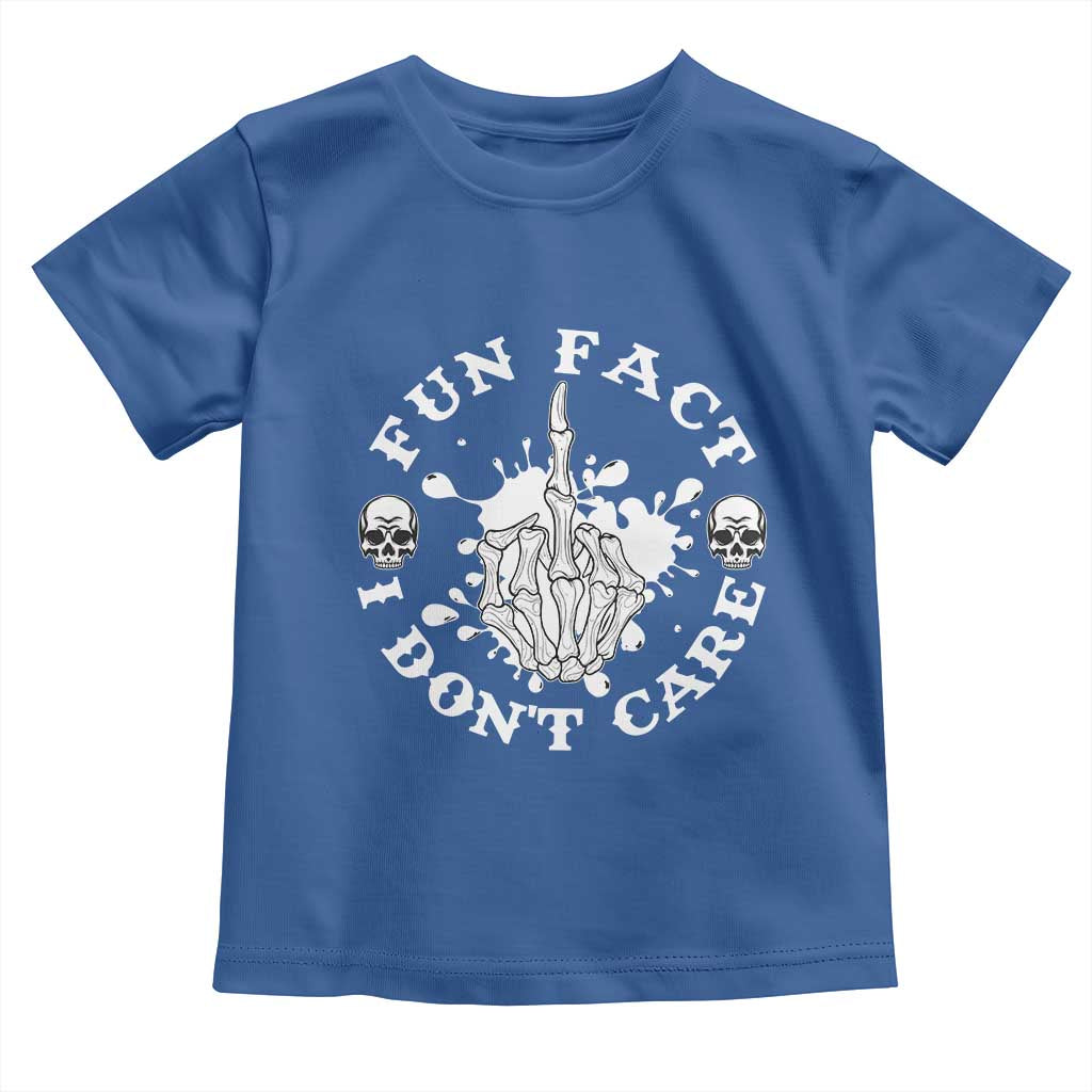 Dark Humor Skeleton Fun Fact I Do Not Care Vibe Toddler T Shirt - Wonder Print Shop