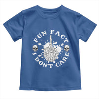 Dark Humor Skeleton Fun Fact I Do Not Care Vibe Toddler T Shirt - Wonder Print Shop