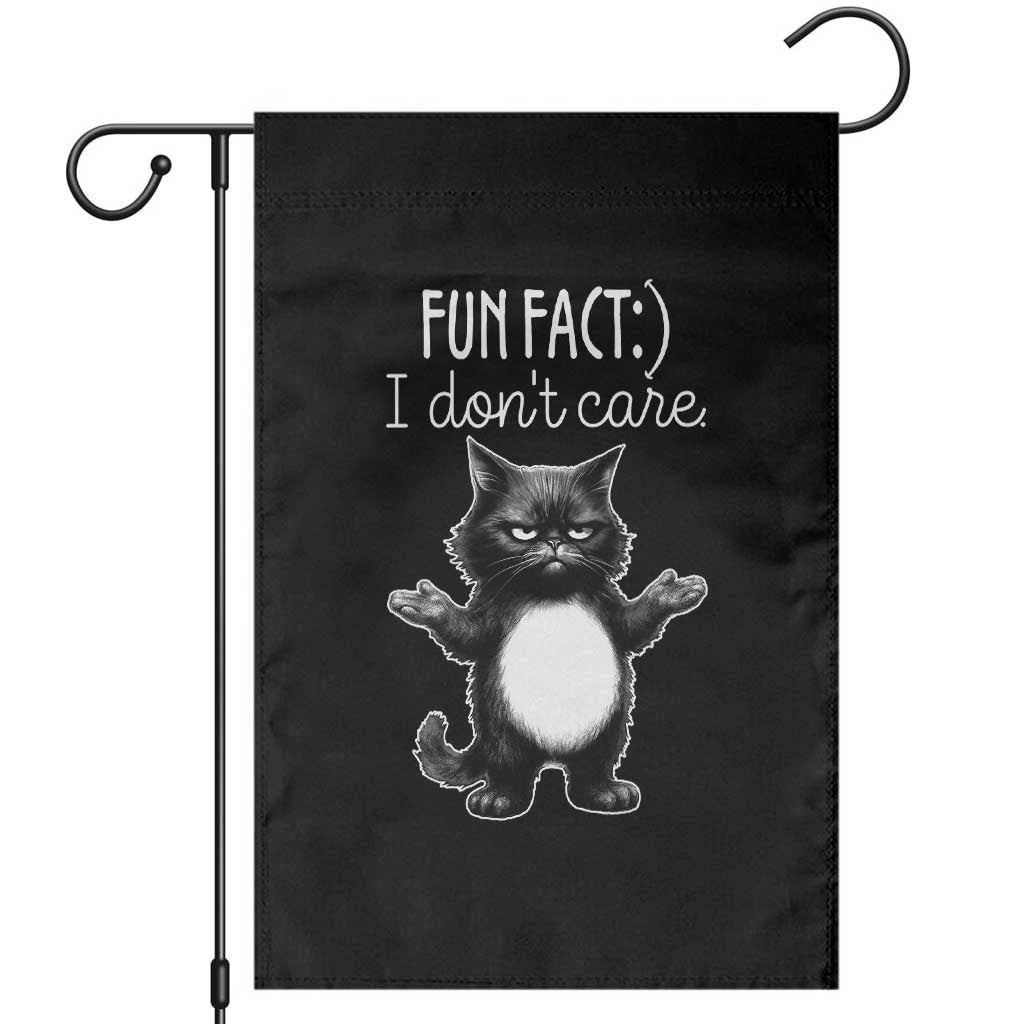 Funny Cat Lover Garden Flag Fun Fact I Do Not Care Quote - Wonder Print Shop