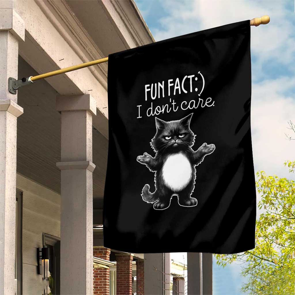 Funny Cat Lover Garden Flag Fun Fact I Do Not Care Quote - Wonder Print Shop