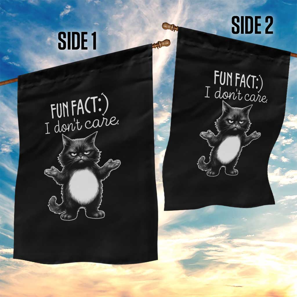 Funny Cat Lover Garden Flag Fun Fact I Do Not Care Quote - Wonder Print Shop